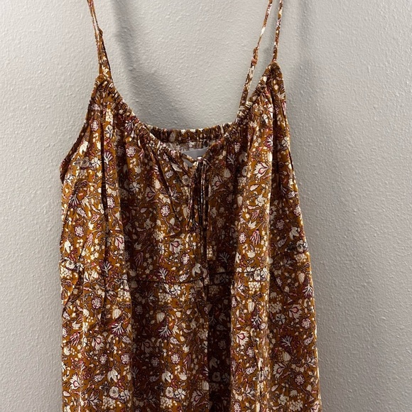 Old Navy Women Brown Tan Floral Print Cami Summer Dress size XS - Picture 2 of 9